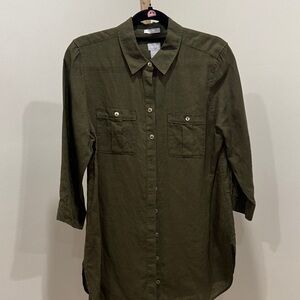 No iron Olive Green Tunic Shirt Size 1